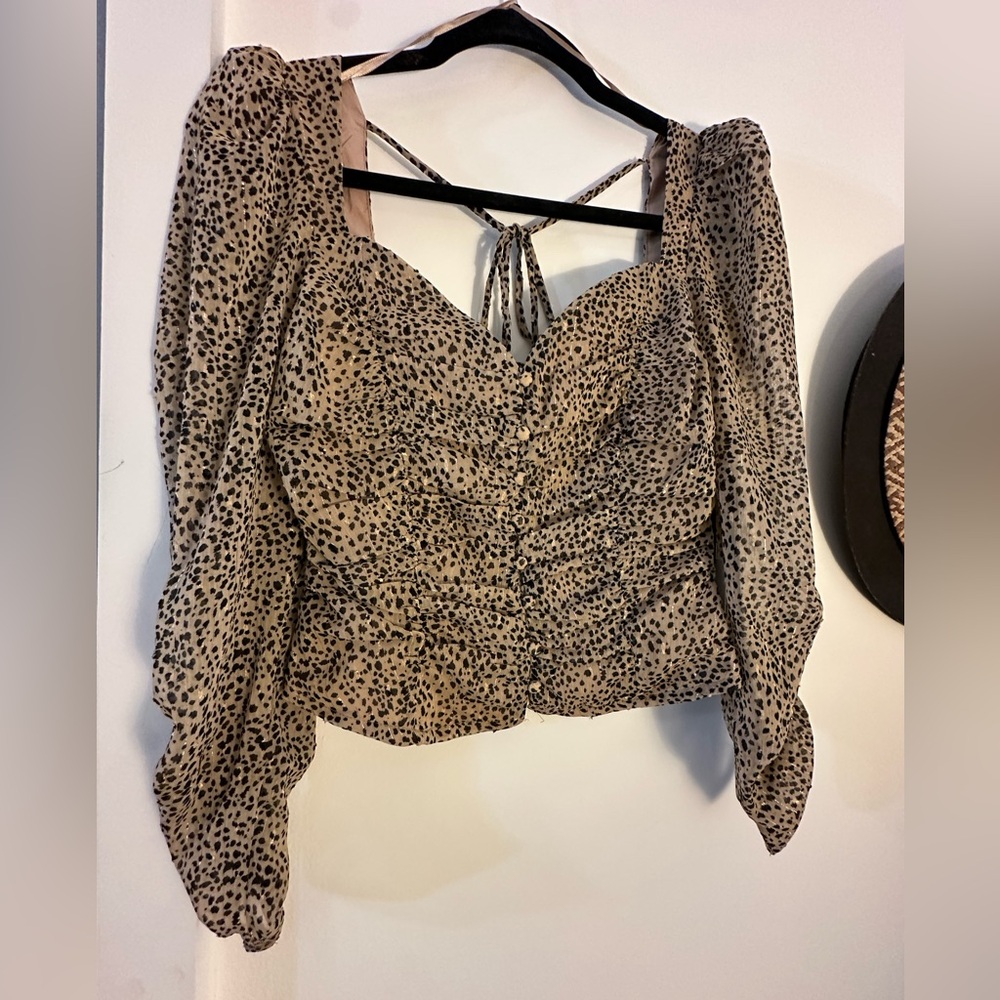 Astr The Label Leopard Top NWOT